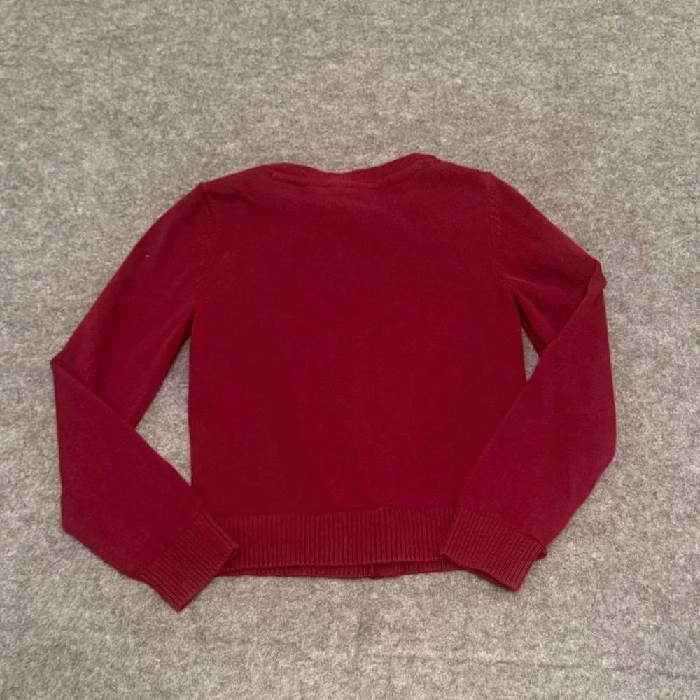 The Childrens Place Cardigan Kids 5/6 Burgundy Excellent Button Front Knit